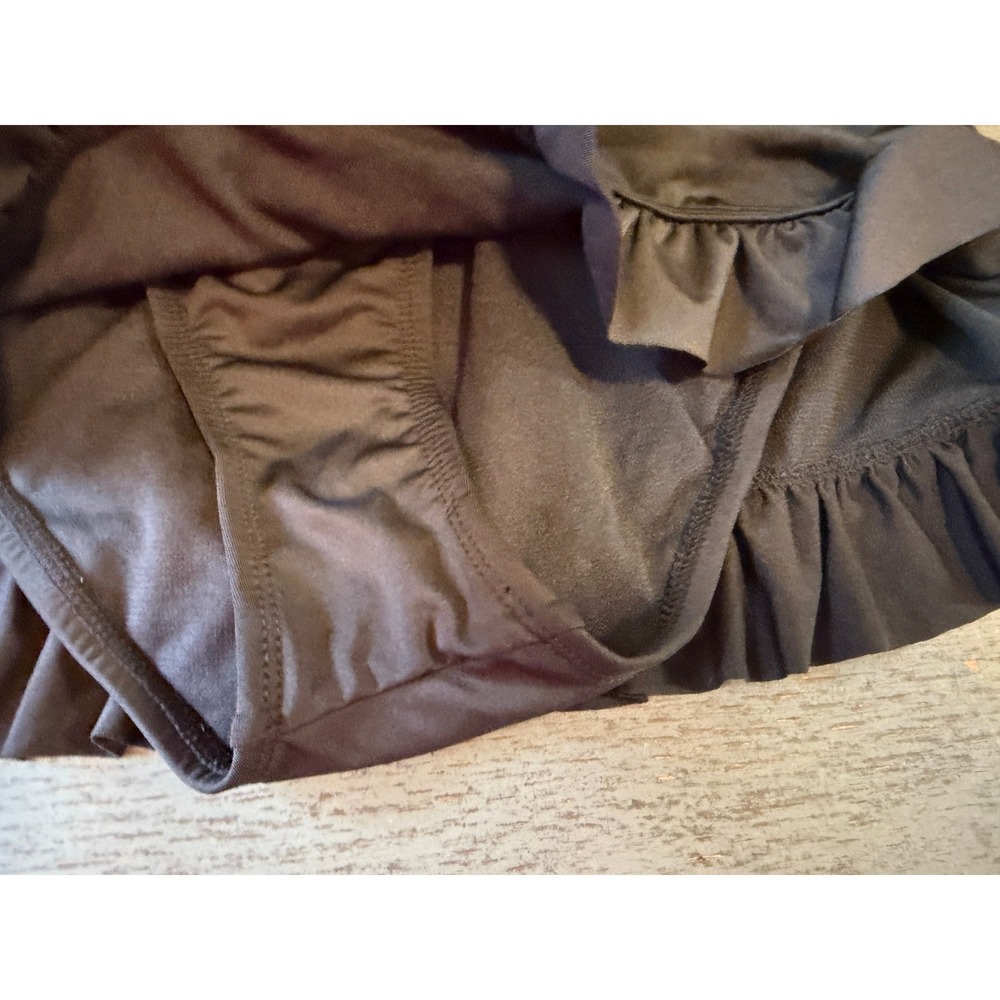 Clean Water Black Ruched Ruffle Swim Skirt Bottom Large - Picture 2 of 4